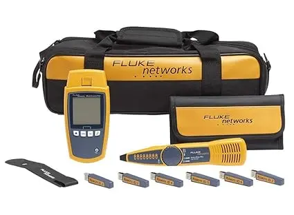 Fluke Networks MS-POE-KIT MicroScanner Copper Cable Verifier & PoE tester for RJ-rt Category 5-6A Ethernet Cables, Includes IntelliTone Pro 200 & Remote ID Kit
